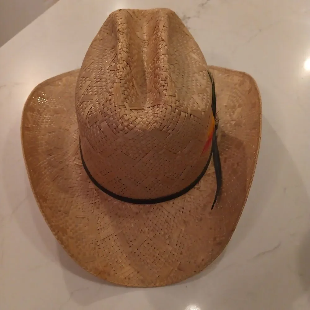 Vintage John B Stetson Company Kachina Model Cowboy Western Straw Hat Size 7